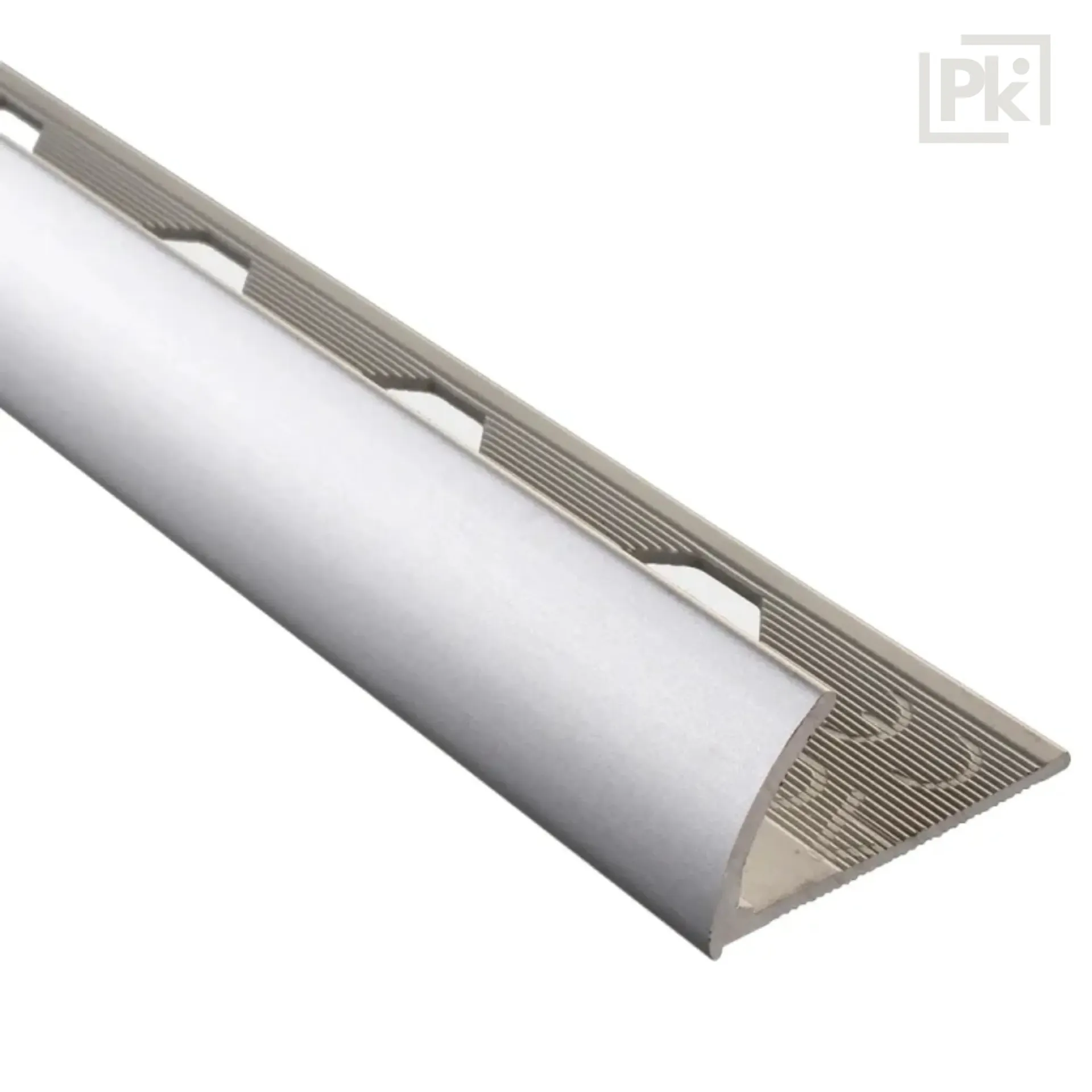 [05PMJEPA00AR723] Perfil de Aluminio Terminación en Arco Plata AR723 25mm x 2500mm